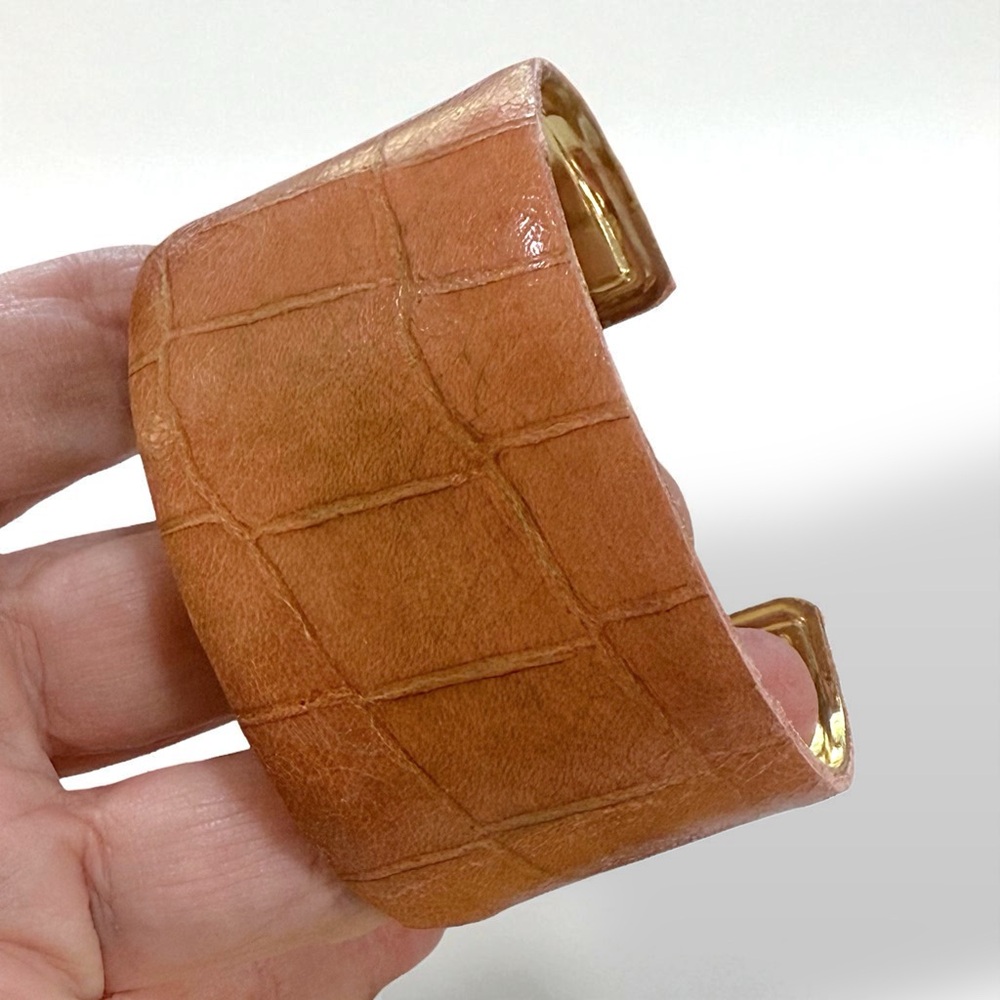 Miu Miu embossed Leather upcycled Bracelet from authentic Miu Miu leather